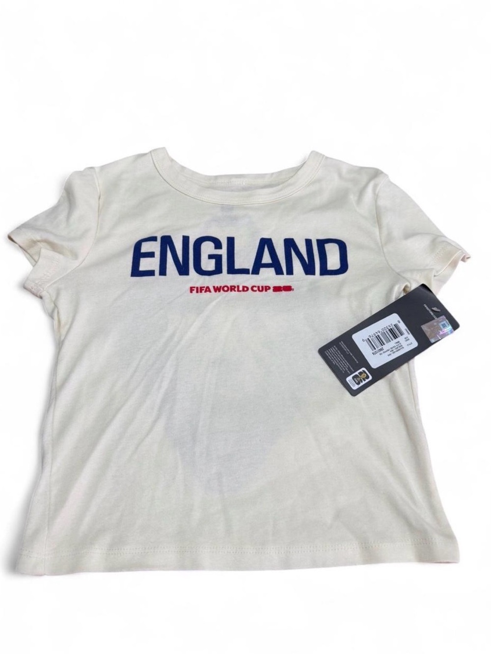 England FIFA World Cup Kids Tee - White with Navy and Red Logo